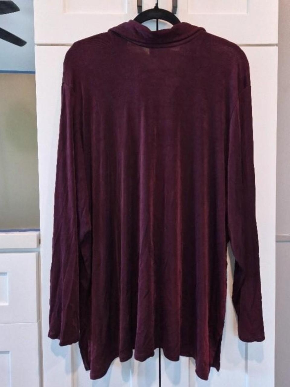 Deep Wine Button-Front Top - Picture 2 of 3
